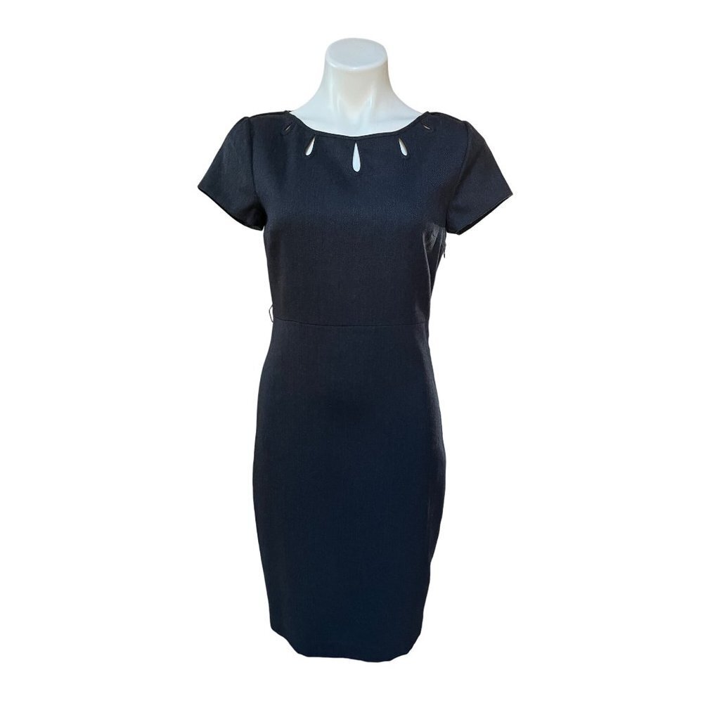 Y2K 90s Twill Gray Wool Sheath Dress Corpcore Minimalist Tocca Vintage Dress